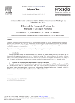Effects of the Economic Crisis on the Standard of