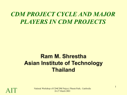 CDM project cycle and major players in CDM projects