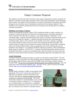 Empty Container Disposal - University of Colorado Boulder