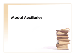 MODAL AUXILIARES