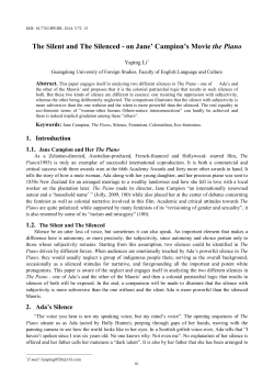 The Silent and The Silenced - on Jane` Campion`s Movie the