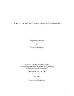Morphologically governed accent in Optimality Theory