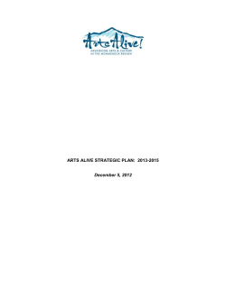arts alive strategic plan: 2013-2015