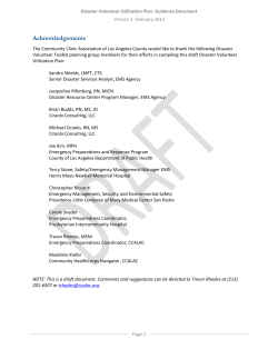 Disaster Volunteer Utilization Plan: Guidance Document
