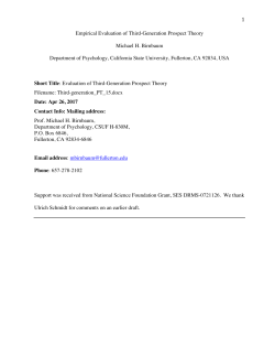 1 Empirical Evaluation of Third-Generation Prospect Theory Michael