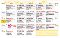 MAY 2017 - KW Seniors Day Program