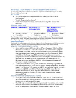 biological explanations of obsessive compulsive disorder