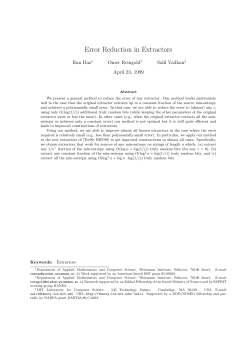 Error Reduction in Extractors