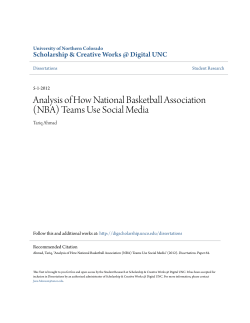 Analysis of How National Basketball Association (NBA) Teams Use