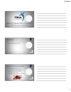 Return to Hockey After a Knee Injury