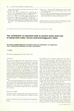 The contribution of important traits to income minus feed cost of