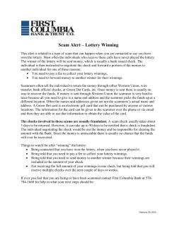 Scam Alert Lottery Winning