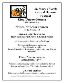 King/Queen Contest Prince/Princess Contest St. Mary Church