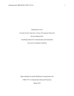 Running head: BREAKING THE CYCLE BREAKING THE CYCLE