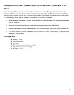 Strategic Plan - University of Baltimore