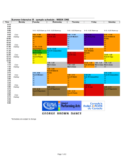 Summer Intensive III - Ballet Jorgen Canada