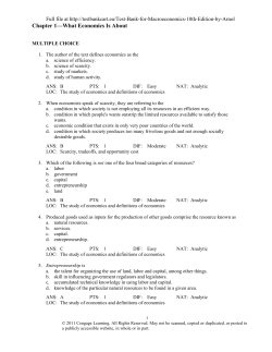 Chapter 1—What Economics Is About