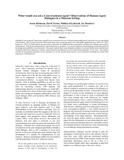 What would you ask a Conversational Agent?