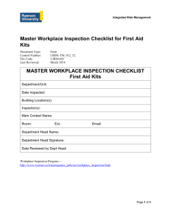 Master Workplace Inspection Checklist for First Aid Kits