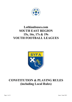 SERYFA Constitution Rules u15`s-u19`s 2016