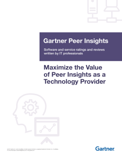 Maximize the Value of Peer Insights as a Technology