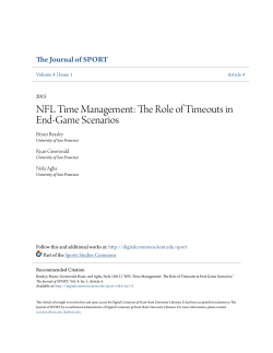 NFL Time Management - Digital Commons @ Kent State University