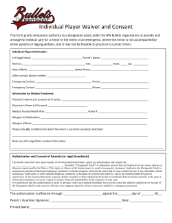 Individual Player Waiver and Consent
