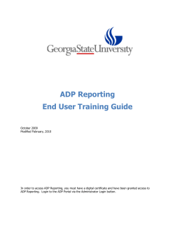 ADP Reporting End User Training Guide