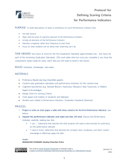Protocol for Defining Scoring Criteria