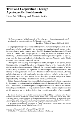 Trust and Cooperation Through Agent-specific Punishments