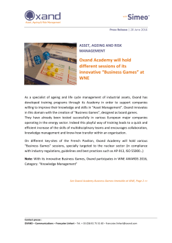Oxand Academy will hold different sessions of its innovative
