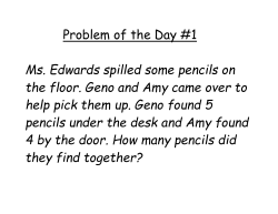 1st Grade Word Problem of the Day