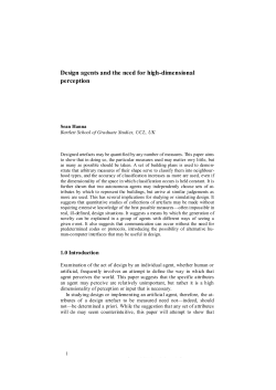 Design agents and the need for high-dimensional