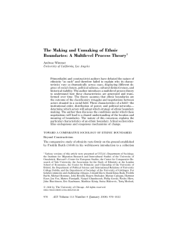 The Making and Unmaking of Ethnic Boundaries