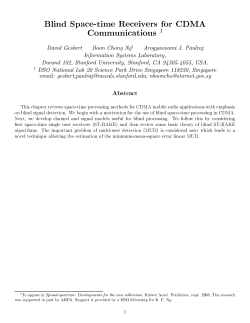 Blind Space-time Receivers for CDMA Communications 1