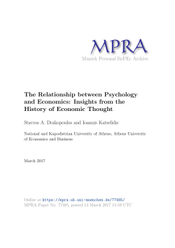 The Relationship between Psychology and Economics