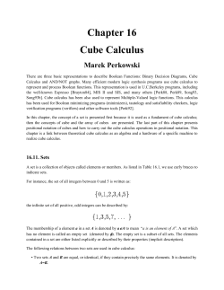 Chapter 16 Cube Calculus Marek Perkowski