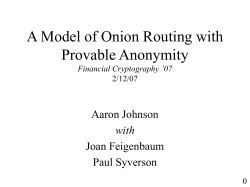 A Model of Onion Routing with Provable Anonymity