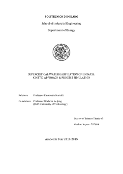 supercritical water gasification of biomass - POLITesi