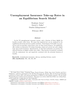 Unemployment Insurance Take-up Rates in an Equilibrium Search