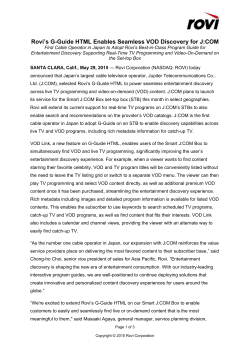 Rovi`s G-Guide HTML Enables Seamless VOD Discovery for J