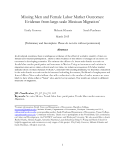 Missing Men and Female Labor Market Outcomes: Evidence from