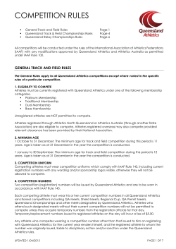 competition rules - Queensland Athletics