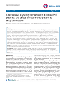 Endogenous glutamine production in critically ill