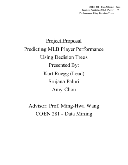 Project Proposal Predicting MLB Player Performance Using