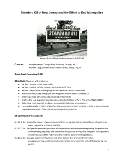 Standard Oil of NJ and Monopolies