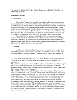 Causation in Science
