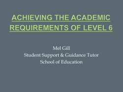 Achieving the academic requirements of Level 6