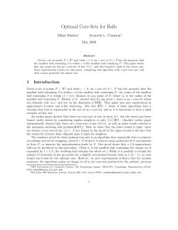 Optimal Core-Sets for Balls - Papers and Talks by Ken Clarkson