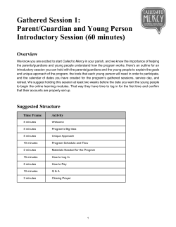 Gathered Session 1: Parent/Guardian and Young Person